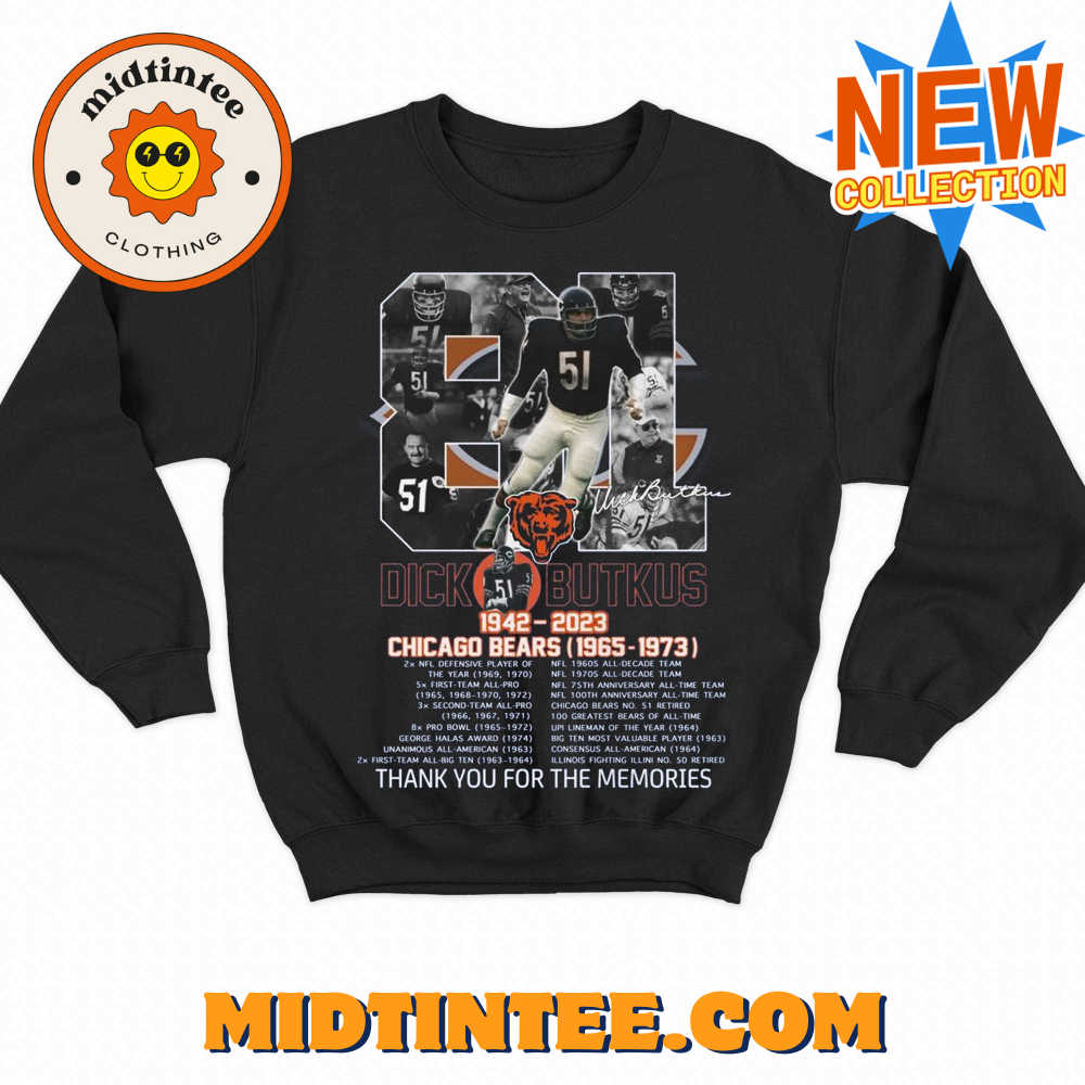 Years Of 1942-2023 Dick Butkus Chicago Bears – Thank You For The Memories T-Shirt 30Uf093488 – Utopia Fashion