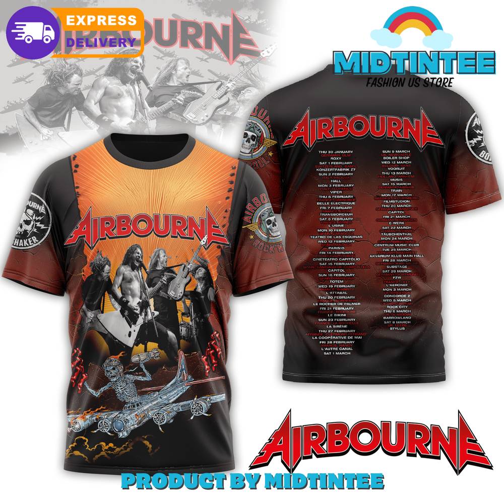 Airbourne Hard Rock Band Tour Shirt 30Uf094433 – Utopia Fashion