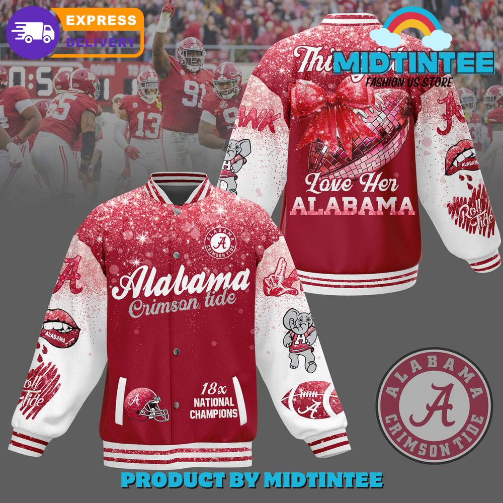 Alabama Crimson Tide This Girl Love Her Baseball Jacket 30Uf092027 – Utopia Fashion