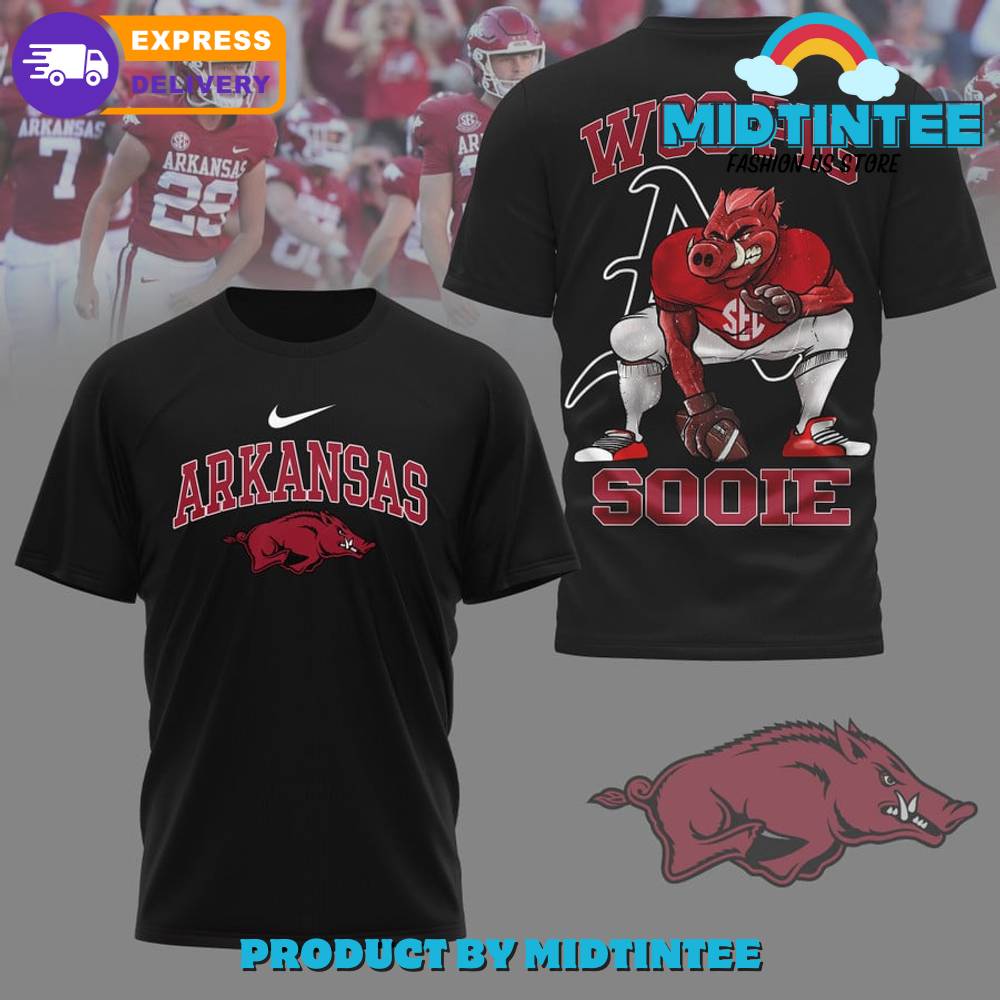 Arkansas Razorbacks Football Woo Pig Sooie Black Shirt 30Uf094470 – Utopia Fashion