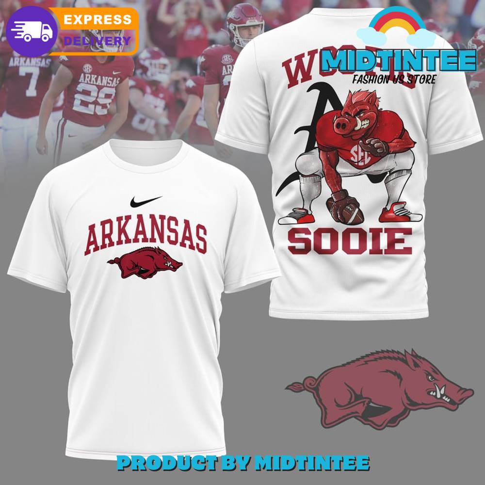 Arkansas Razorbacks Football Woo Pig Sooie White Shirt 30Uf094472 – Utopia Fashion