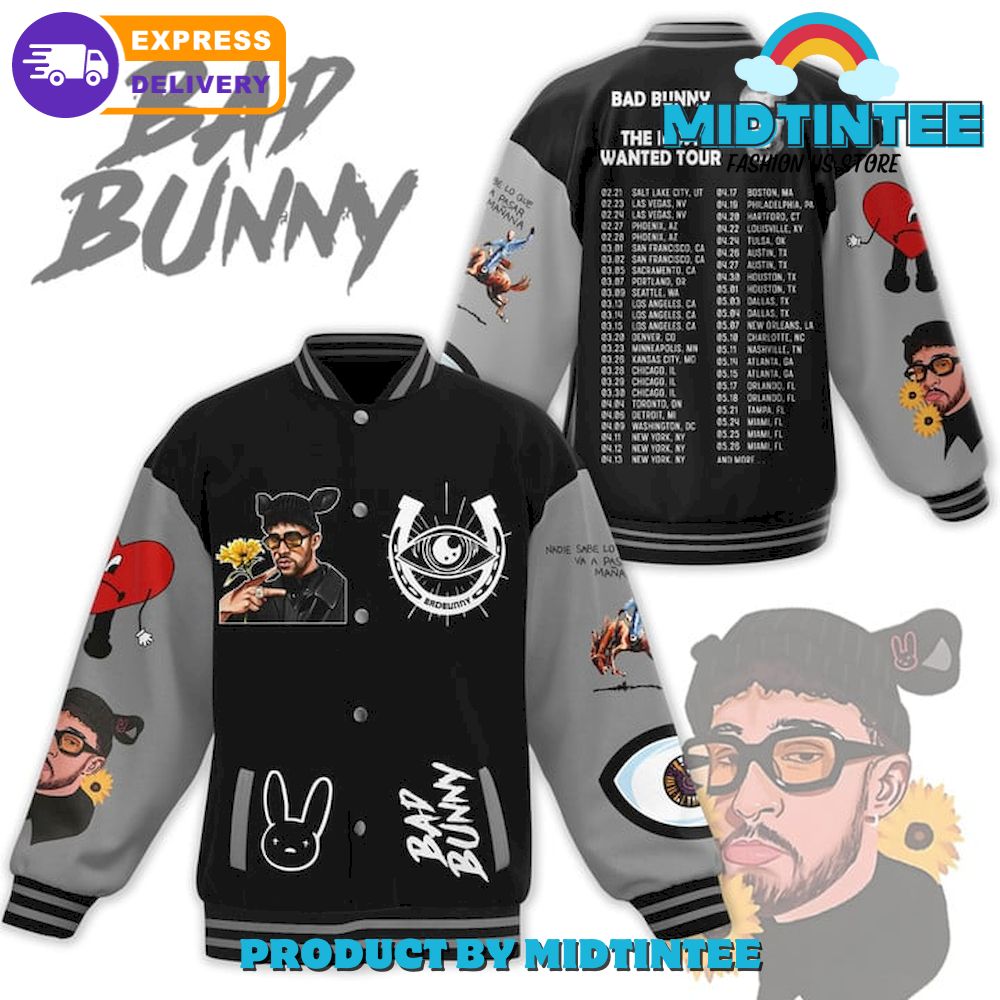 Bad Bunny The Most Wanted Tour Baseball Jacket 30Uf092042 – Utopia Fashion