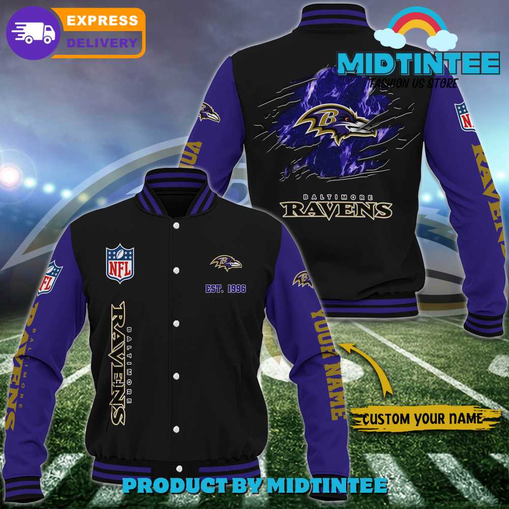 Baltimore Ravens Nfl Custom Name Baseball Jacket 30Uf092052 – Utopia Fashion