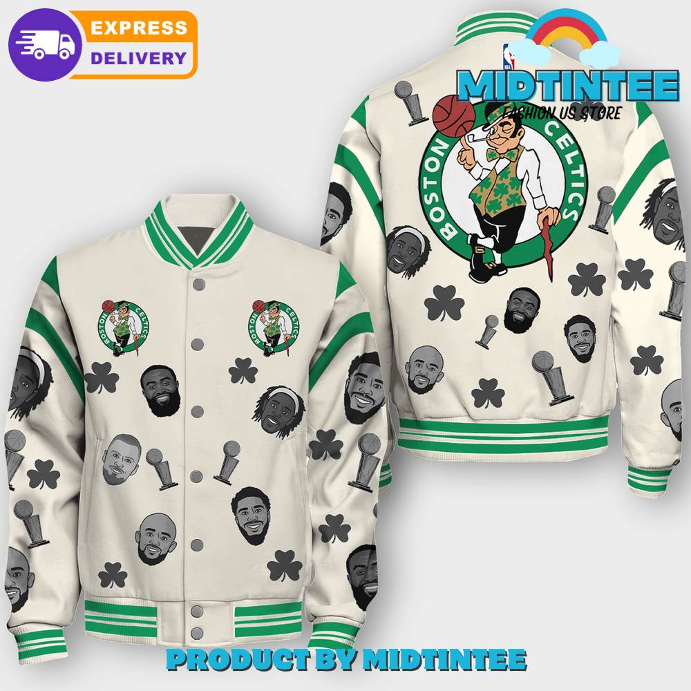 Boston Celtics Nba Funny Faces Baseball Jacket 30Uf092080 – Utopia Fashion