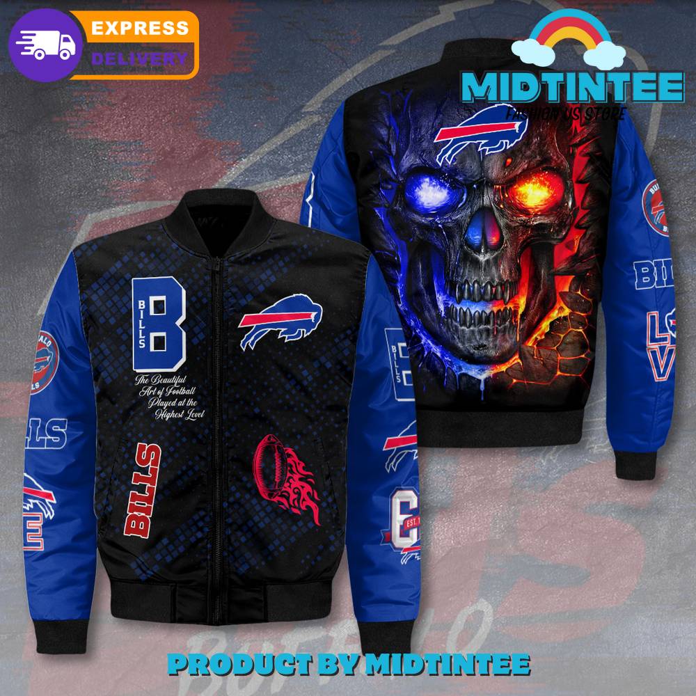 Buffalo Bills Nfl Skull Bomber Jacket 30Uf092586 – Utopia Fashion