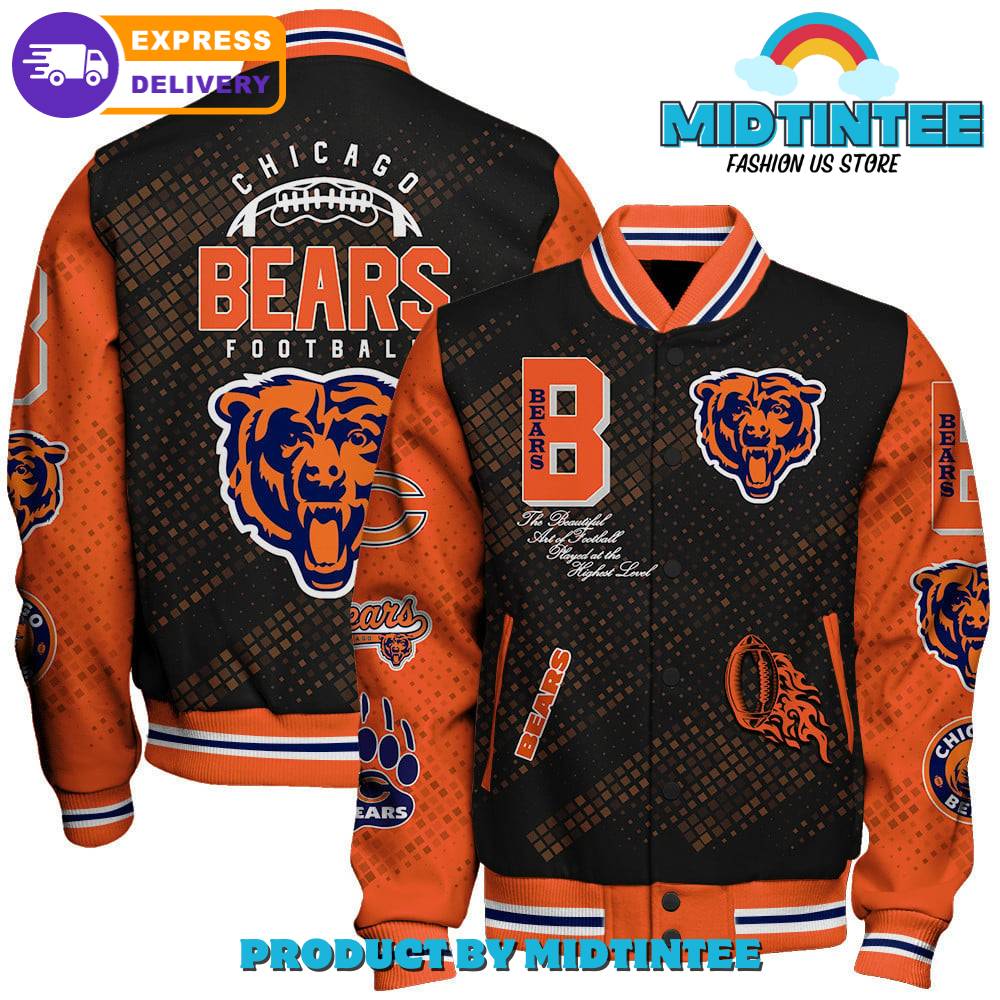 Chicago Bears Nfl Pattern Baseball Jacket 30Uf092100 – Utopia Fashion