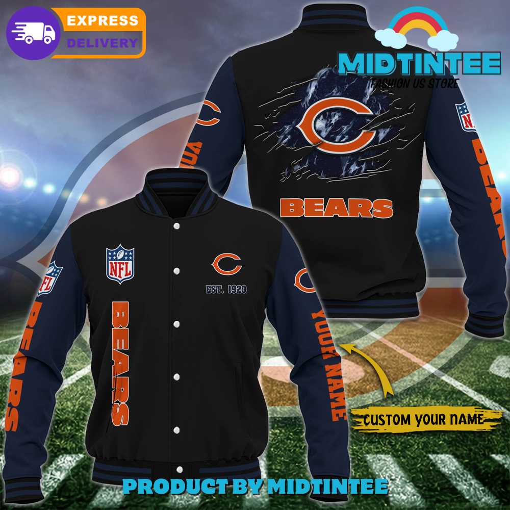 Chicago Bears Nfl Custom Name Baseball Jacket 30Uf092102 – Utopia Fashion