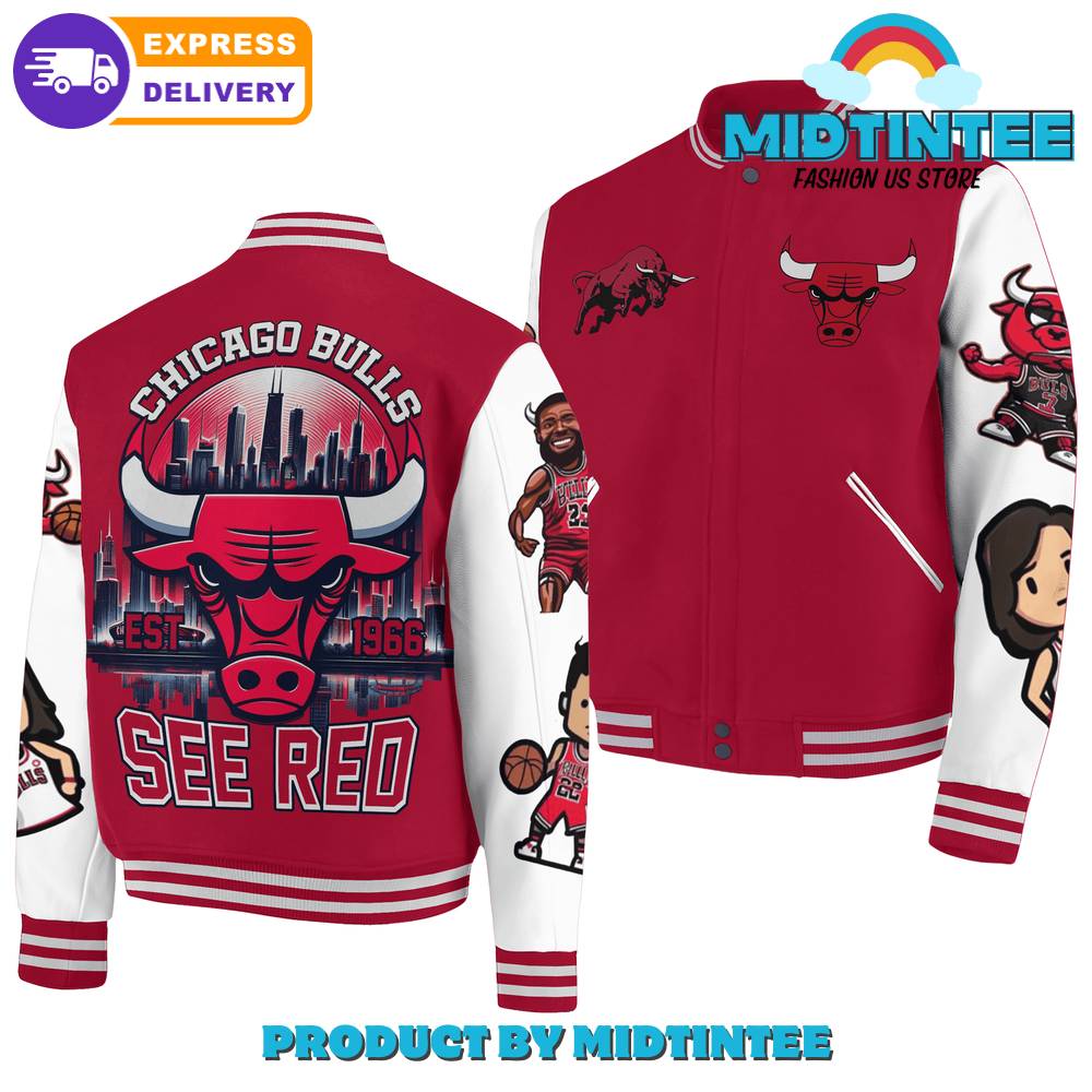 Chicago Bulls Nba See Red Baseball Jacket 30Uf092107 – Utopia Fashion