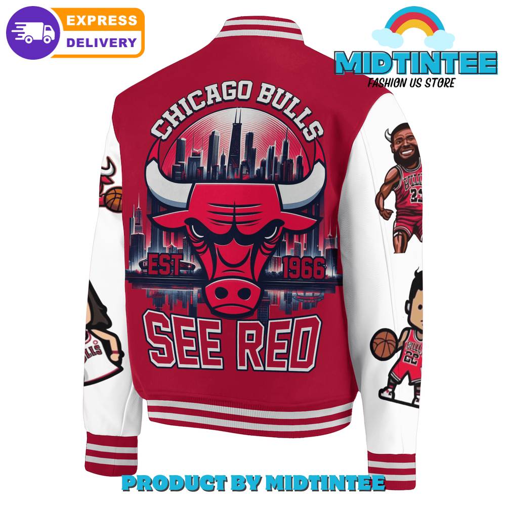 Chicago Bulls Nba See Red Baseball Jacket 30Uf092107 – Utopia Fashion