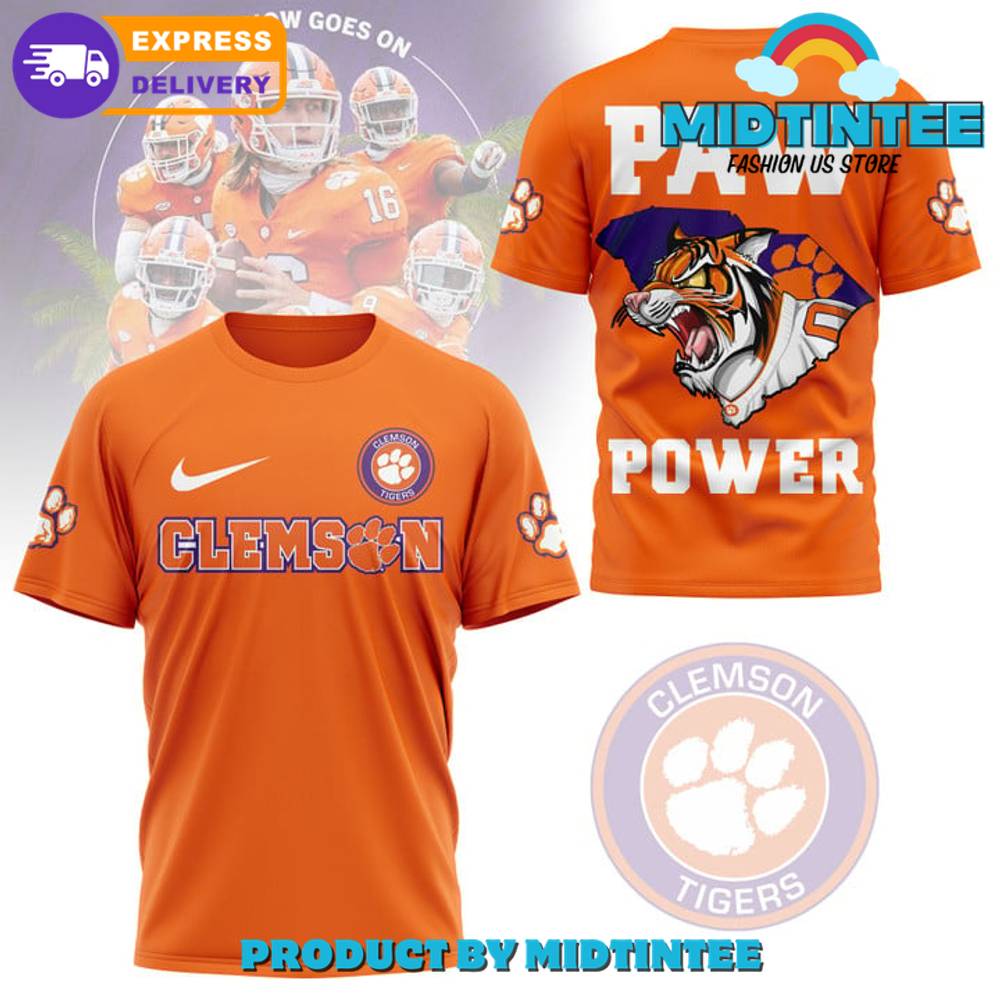 Clemson Tigers Football Paw Power Orange Shirt 30Uf094630 – Utopia Fashion