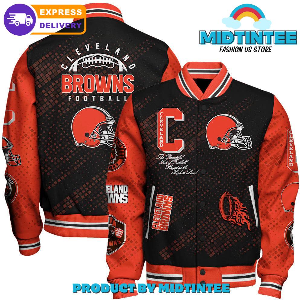 Cleveland Browns Nfl Pattern Baseball Jacket 30Uf092113 – Utopia Fashion