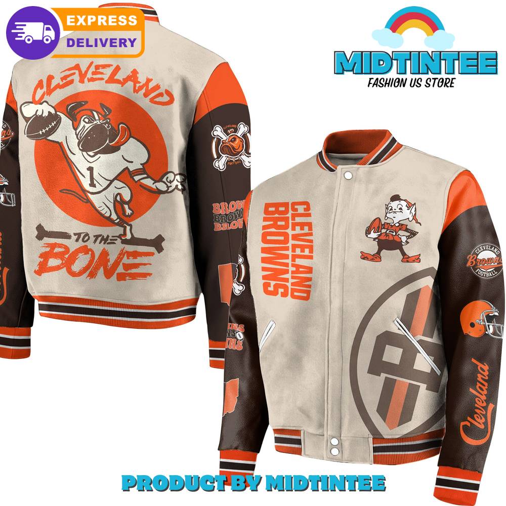 Cleveland Browns To The Bone Bomber Jacket 30Uf092587 – Utopia Fashion