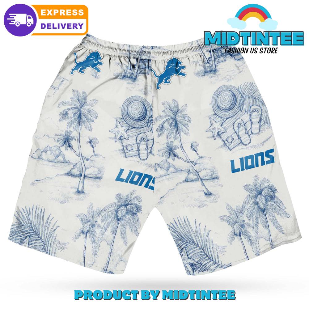 Detroit Lions Sunny Beach Hawaiian Shirt And Short 30Uf092787 – Utopia Fashion