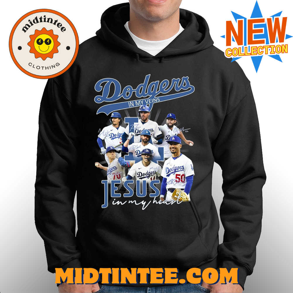 Dodgers In My Veins Jesus In My Heart T-Shirt 30Uf093784 – Utopia Fashion