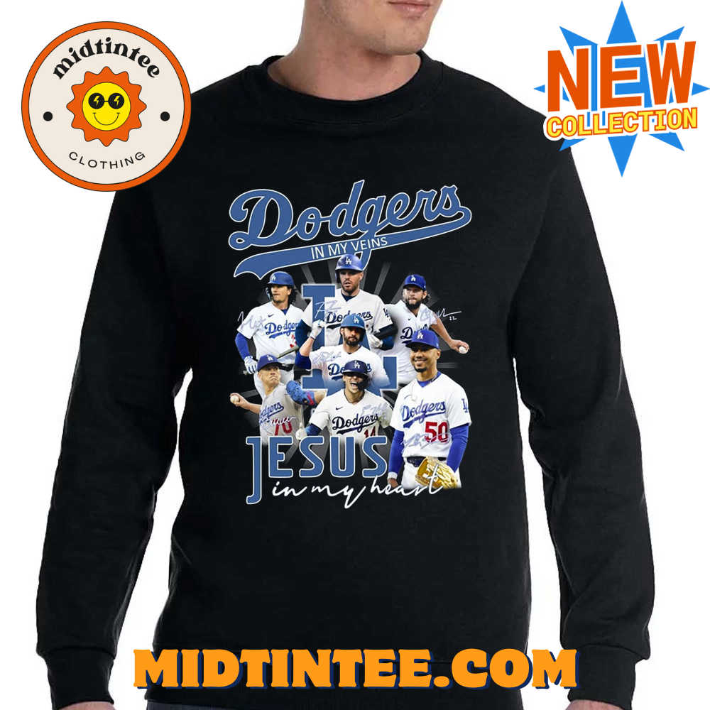 Dodgers In My Veins Jesus In My Heart T-Shirt 30Uf093784 – Utopia Fashion