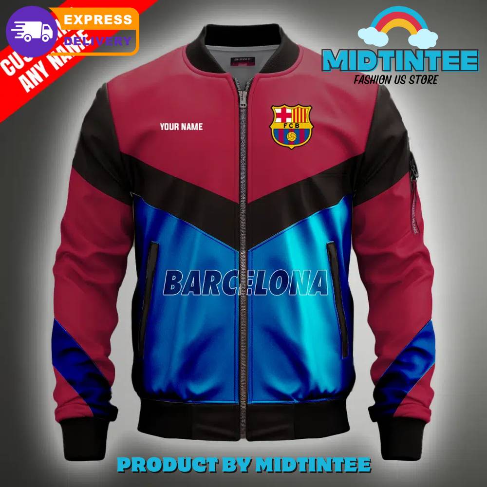 Fc Barcelona Soccer Team Custom Name Bomber Jacket 30Uf092589 – Utopia Fashion