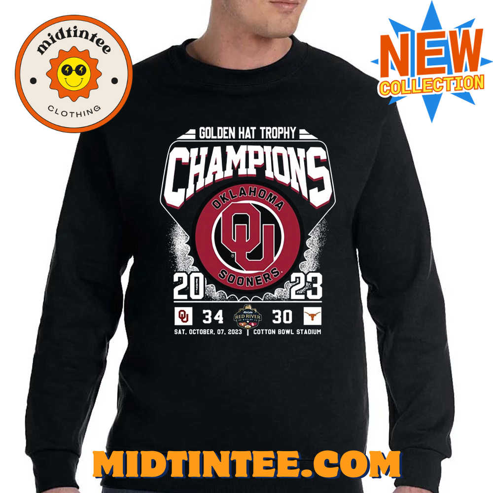 Golden Hat Trophy Champions Oklahoma Sooners 34-30 Texas Longhorns T-Shirt 30Uf093902 – Utopia Fashion