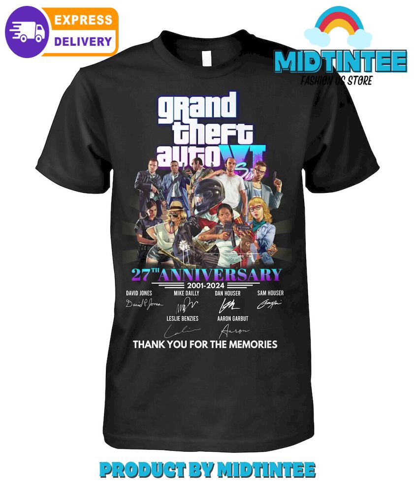 Grand Theft Auto Vi 27Th Anniversary T-Shirt 30Uf093909 – Utopia Fashion