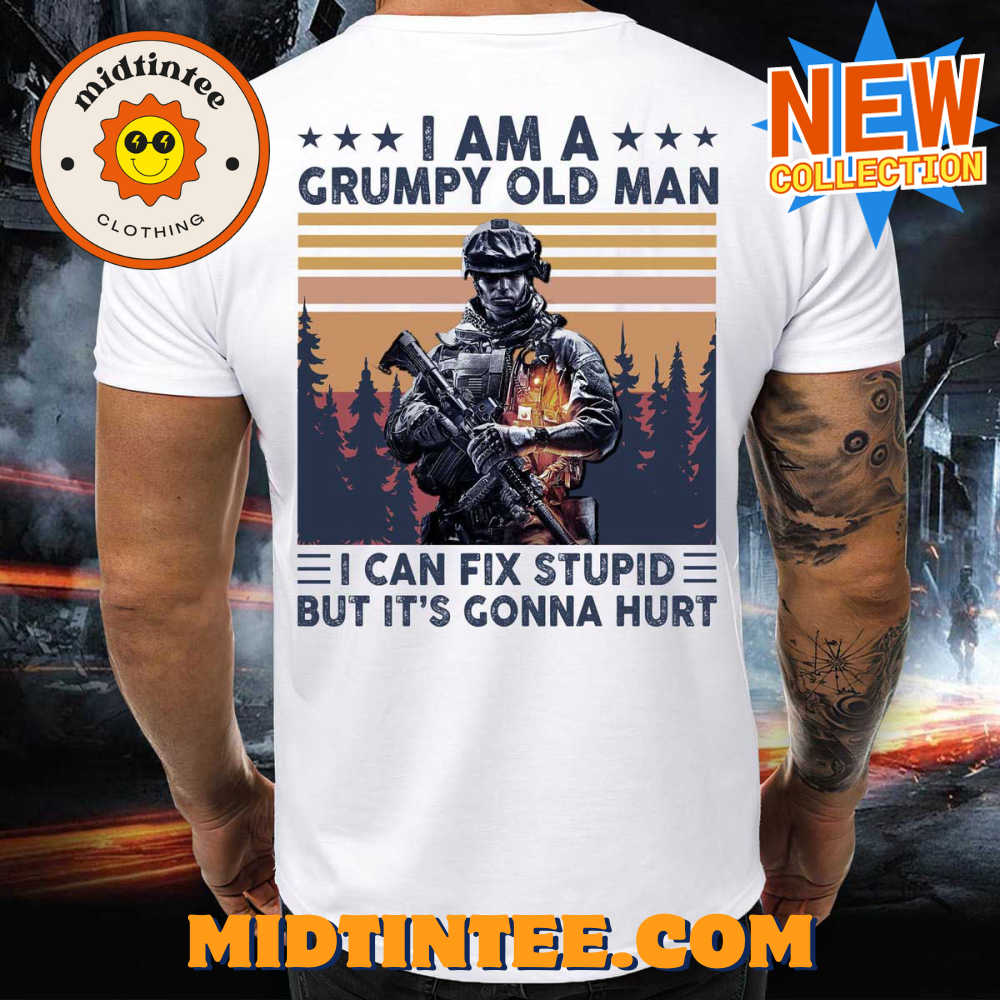 Grumpy Veteran Can Fix Stupid T-Shirt 30Uf093931 – Utopia Fashion