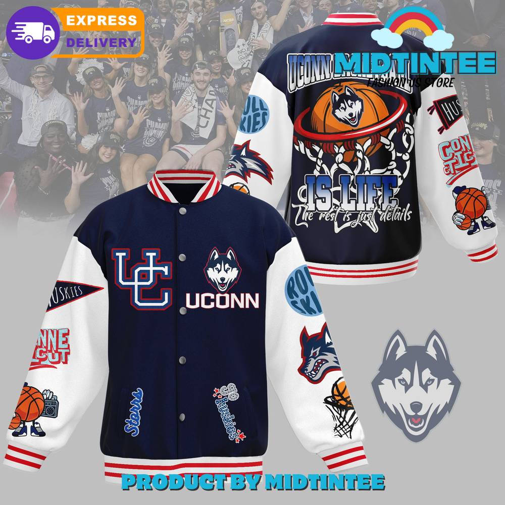 Husky Uconn Basketball Is Life Baseball Jacket 30Uf092219 – Utopia Fashion