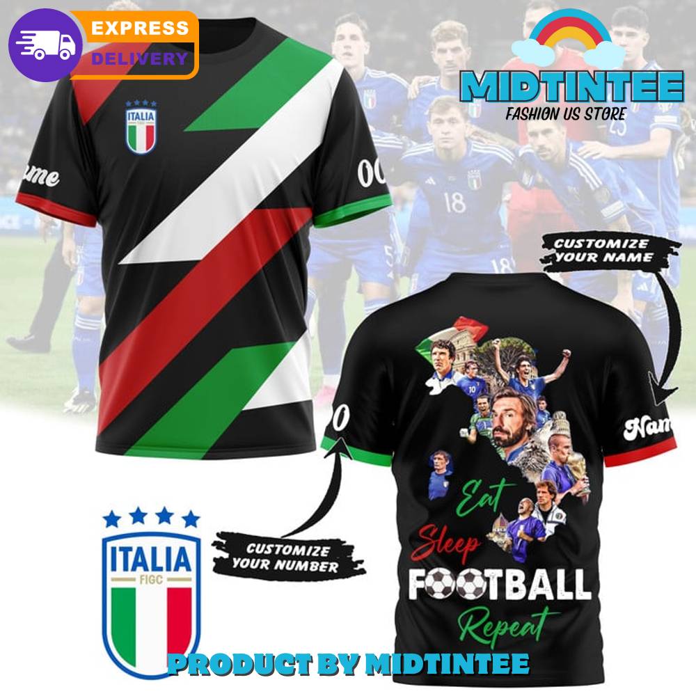 Italia Eat Sleep Football Repeat Shirt 30Uf094884 – Utopia Fashion