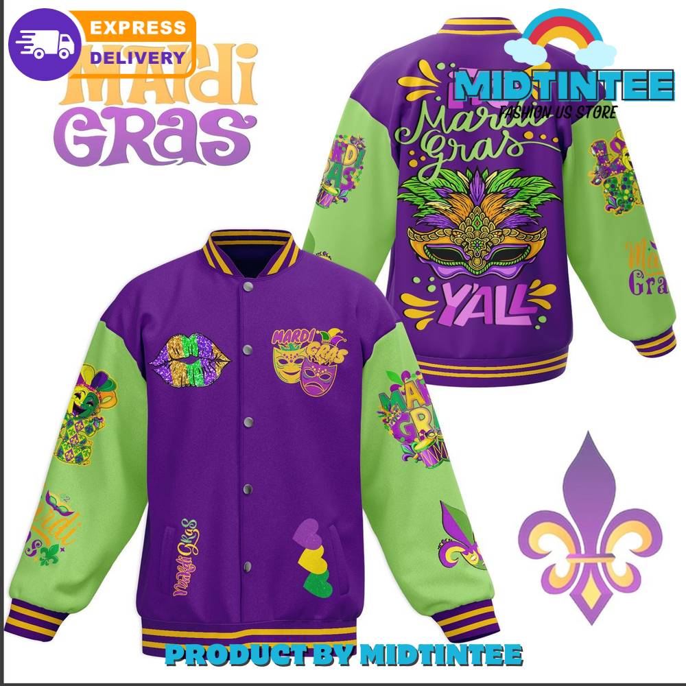 It’S Mardi Gras Y’All Baseball Jacket 30Uf092229 – Utopia Fashion