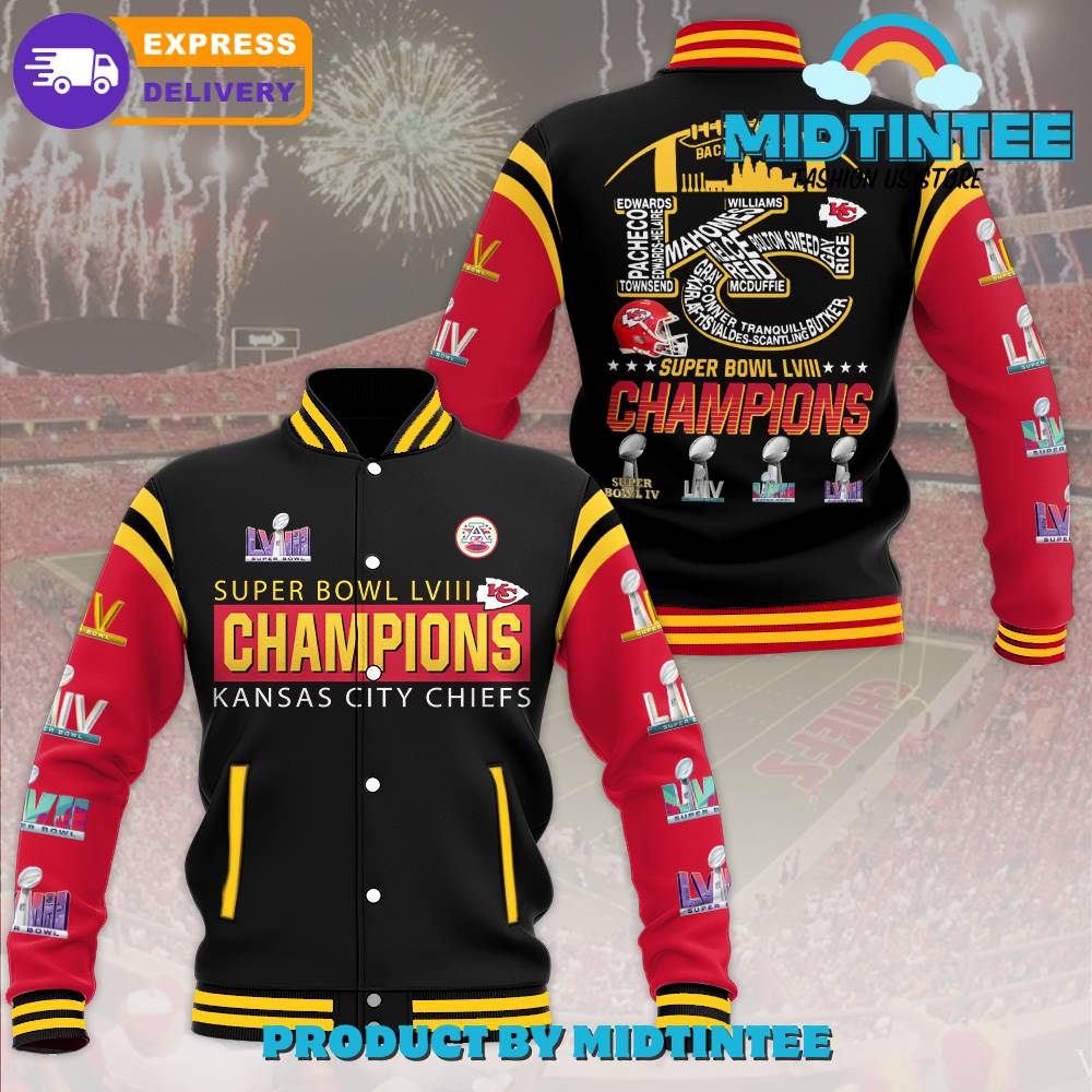 Kansas City Chiefs Super Bowl Lviii Champions Baseball Jacket 30Uf092259 – Utopia Fashion