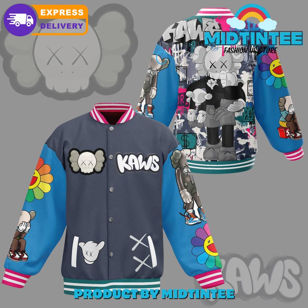 Kaws Art Pattern Baseball Jacket 30Uf092267 – Utopia Fashion