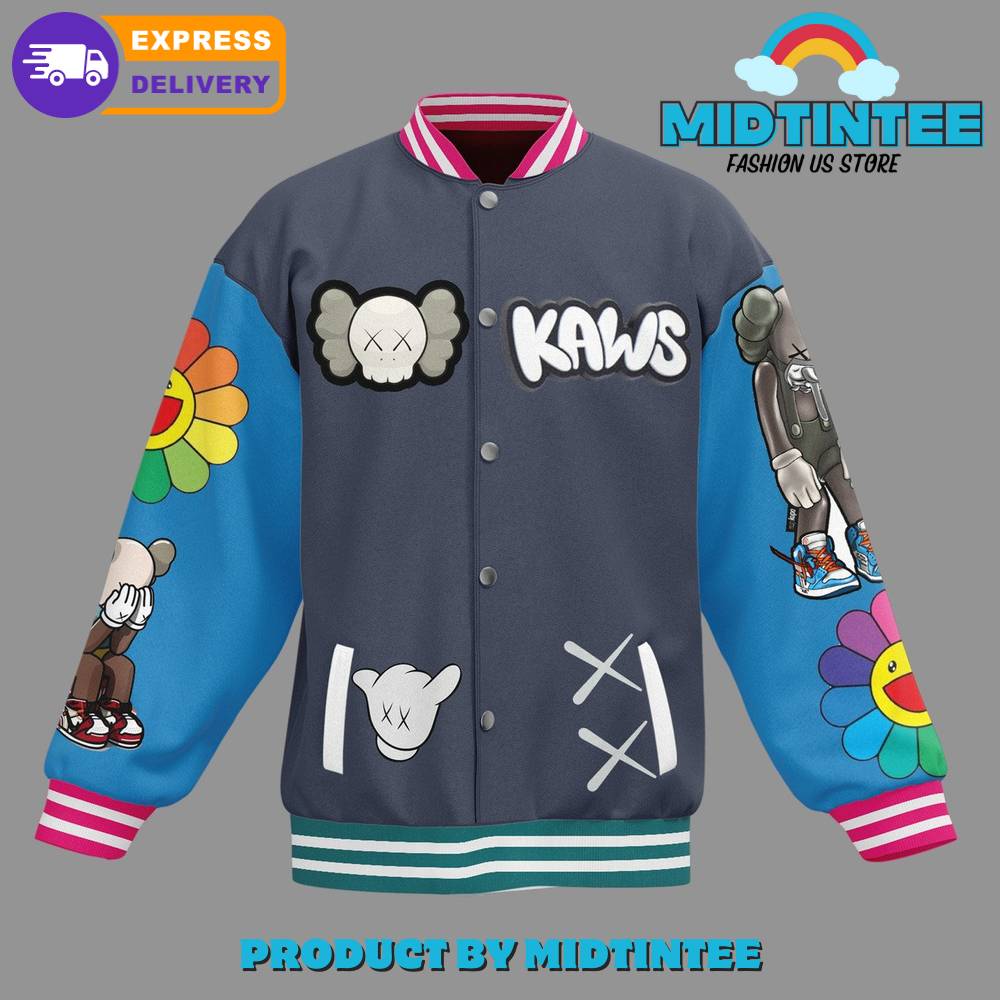 Kaws Art Pattern Baseball Jacket 30Uf092267 – Utopia Fashion