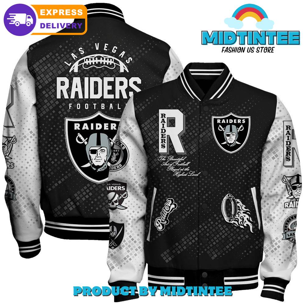 Las Vegas Raiders Nfl Pattern Baseball Jacket 30Uf092275 – Utopia Fashion