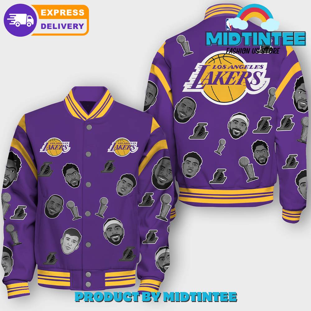 Los Angeles Lakers Nba Funny Faces Baseball Jacket 30Uf092291 – Utopia Fashion