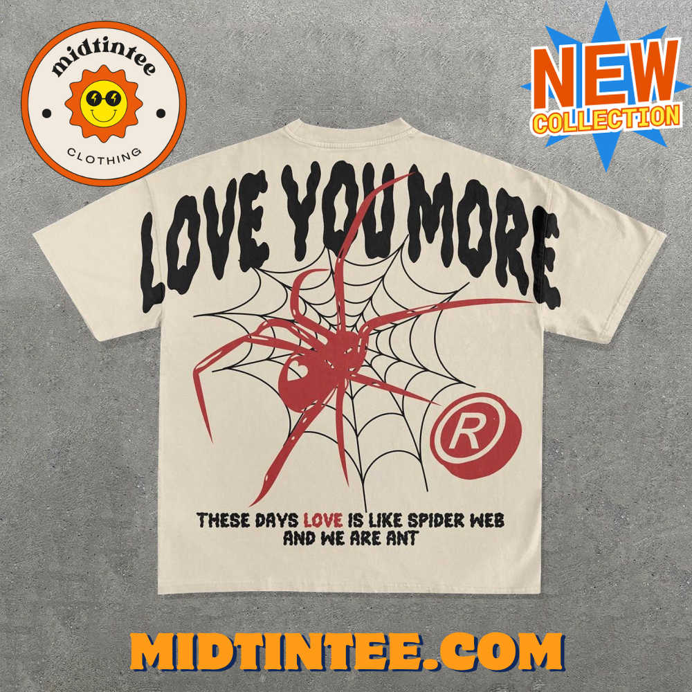 Love You More Spider Print Short Sleeve T-Shirt 30Uf094111 – Utopia Fashion