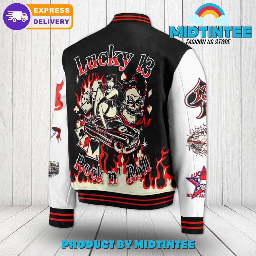 Lucky Rock N’Roll Custom Name Baseball Jacket 30Uf092299 – Utopia Fashion