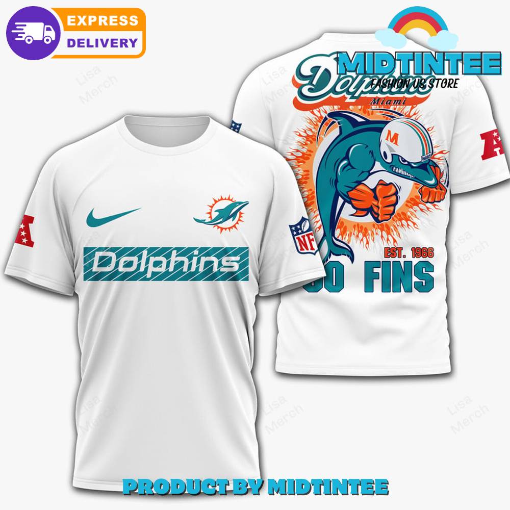 Miami Dolphins Go Fins White Shirt 30Uf095006 – Utopia Fashion