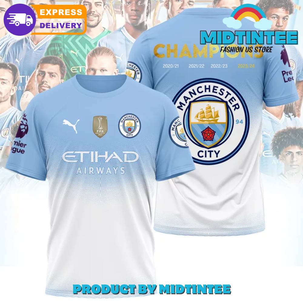 Manchester City Champions Logo Premier League 2023/24 T-Shirt 30Uf094978 – Utopia Fashion