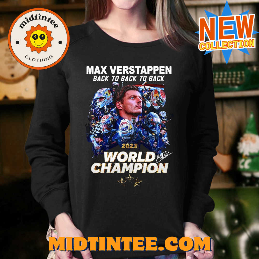 Max Verstappen Back To Back To Back World Champion T-Shirt 30Uf094120 – Utopia Fashion