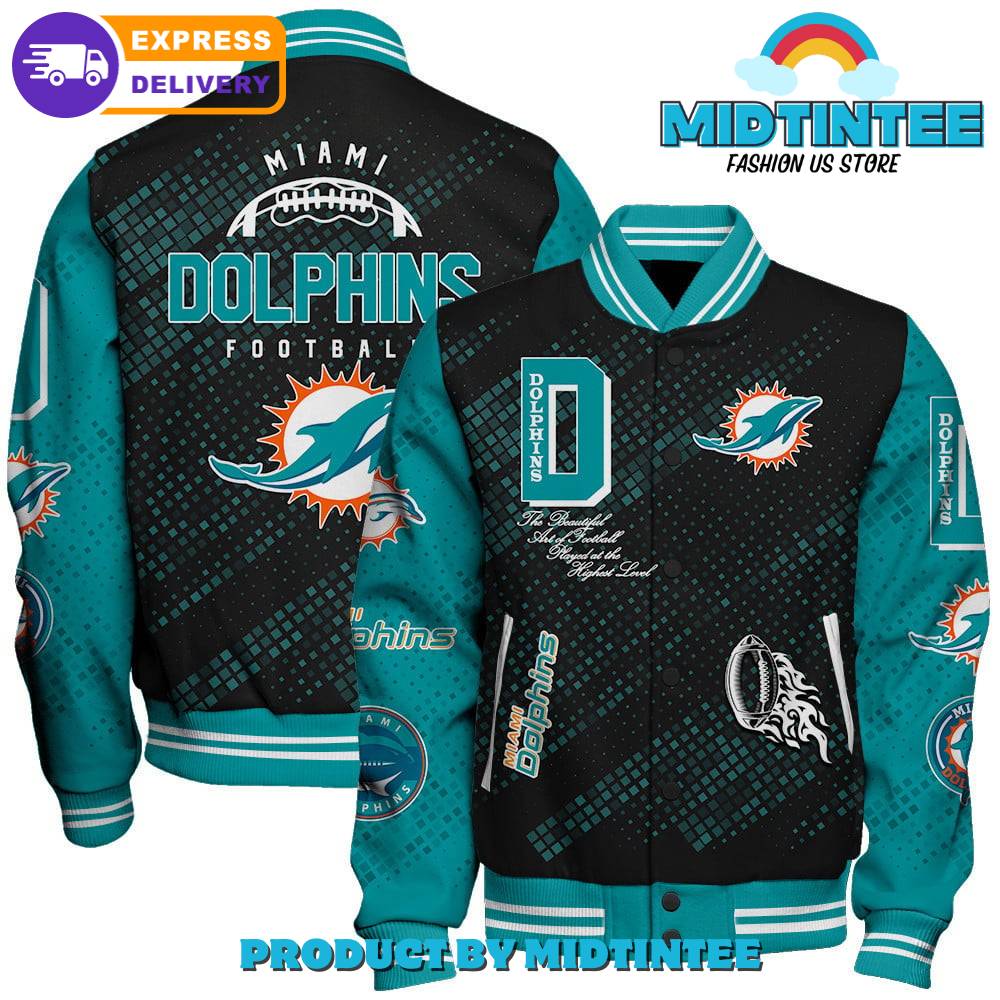 Miami Dolphins Nfl Pattern Baseball Jacket 30Uf092313 – Utopia Fashion