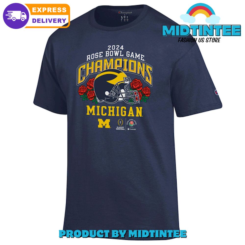 Michigan Football Rose Bowl Game Champions Navy T-Shirt 3D 30Uf095020 – Utopia Fashion