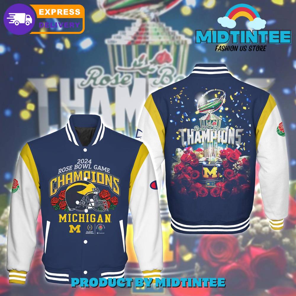 Michigan Football Ncaa Rose Bowl Game Champions Baseball Jacket 30Uf092324 – Utopia Fashion