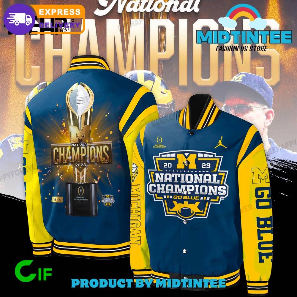 Michigan Wolverines National Champions Go Blue Baseball Jacket 30Uf092329 – Utopia Fashion