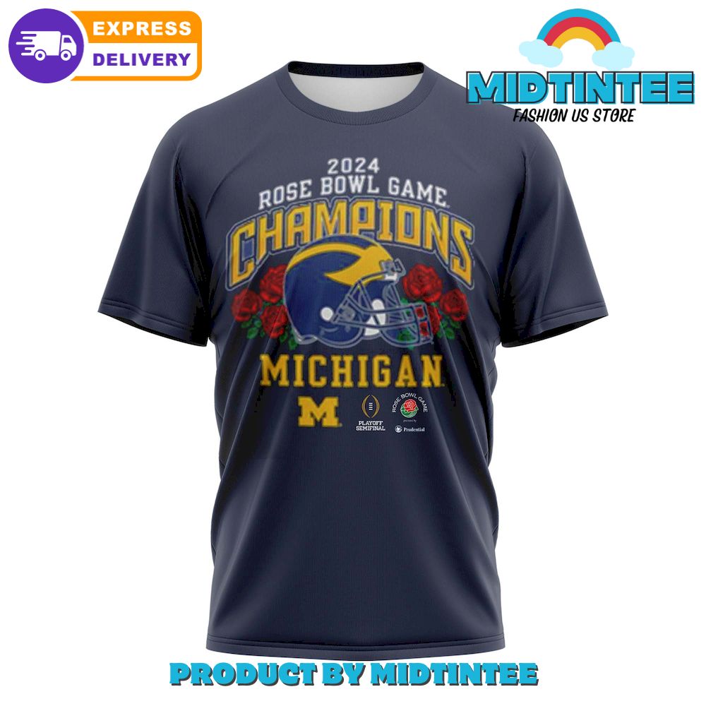 Michigan Wolverines Champions Rose Bowl Game T-Shirt 3D 30Uf095026 – Utopia Fashion