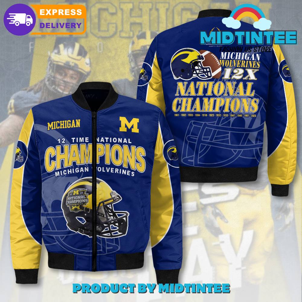 Michigan Wolverines Football Time National Champions Bomber Jacket 30Uf092600 – Utopia Fashion