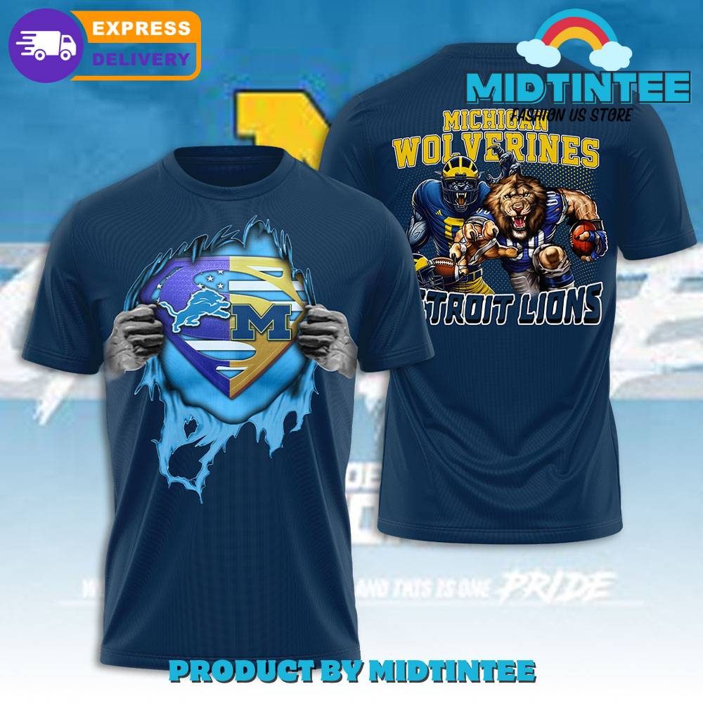 Michigan Wolverines Football X Detroit Lions Shirt 30Uf095033 – Utopia Fashion