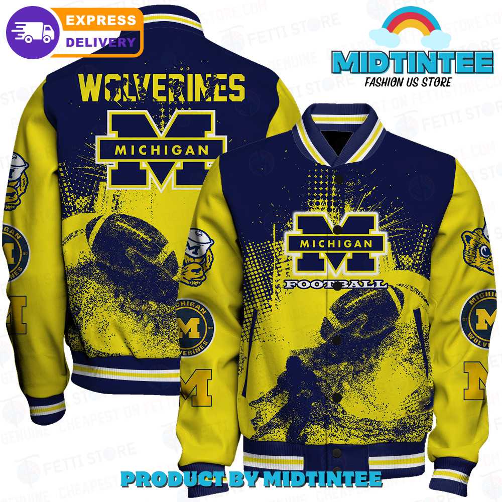 Michigan Wolverines Ncaa Division I Football Yellow Blue Varsity Jacket 30Uf092342 – Utopia Fashion