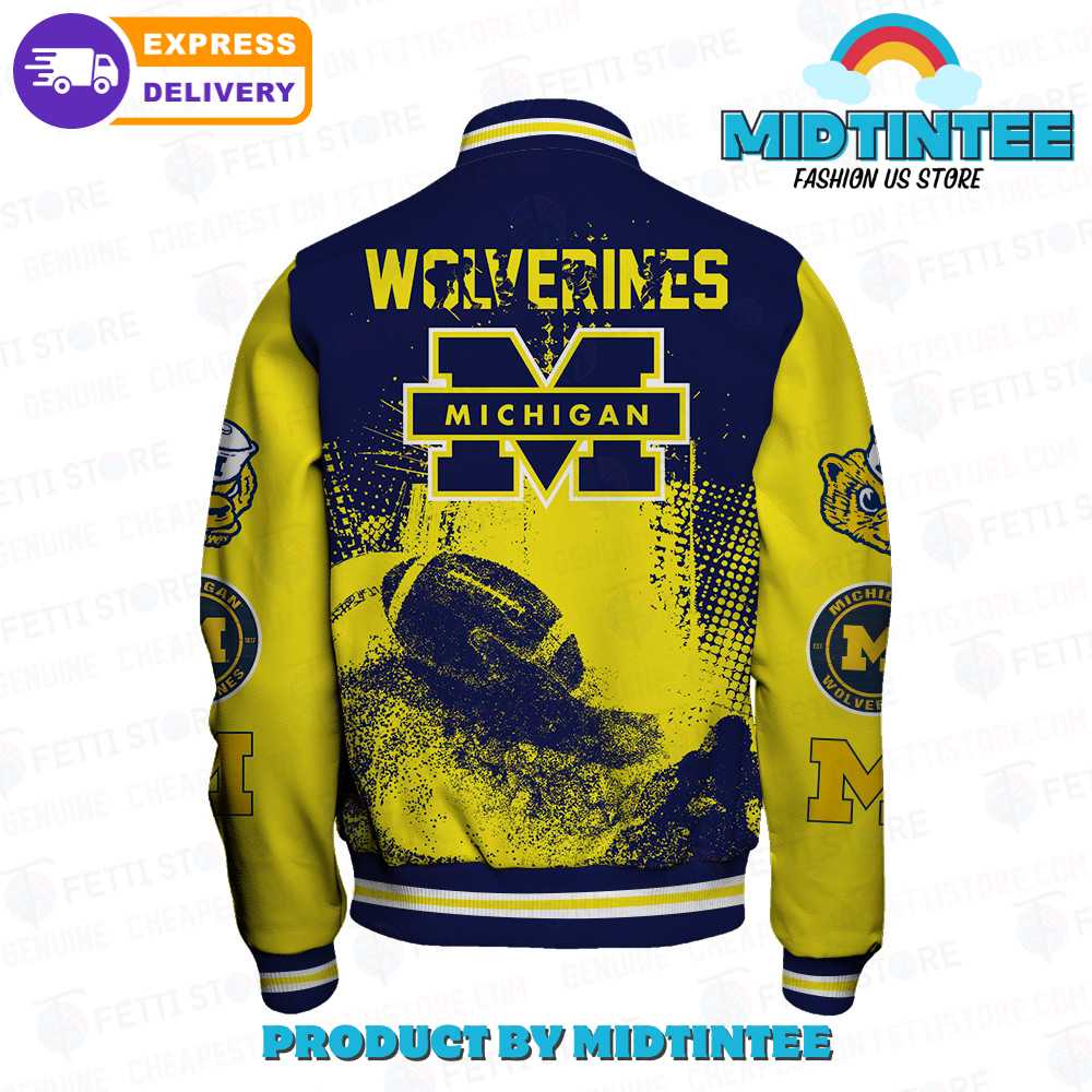 Michigan Wolverines Ncaa Division I Football Yellow Blue Varsity Jacket 30Uf092342 – Utopia Fashion