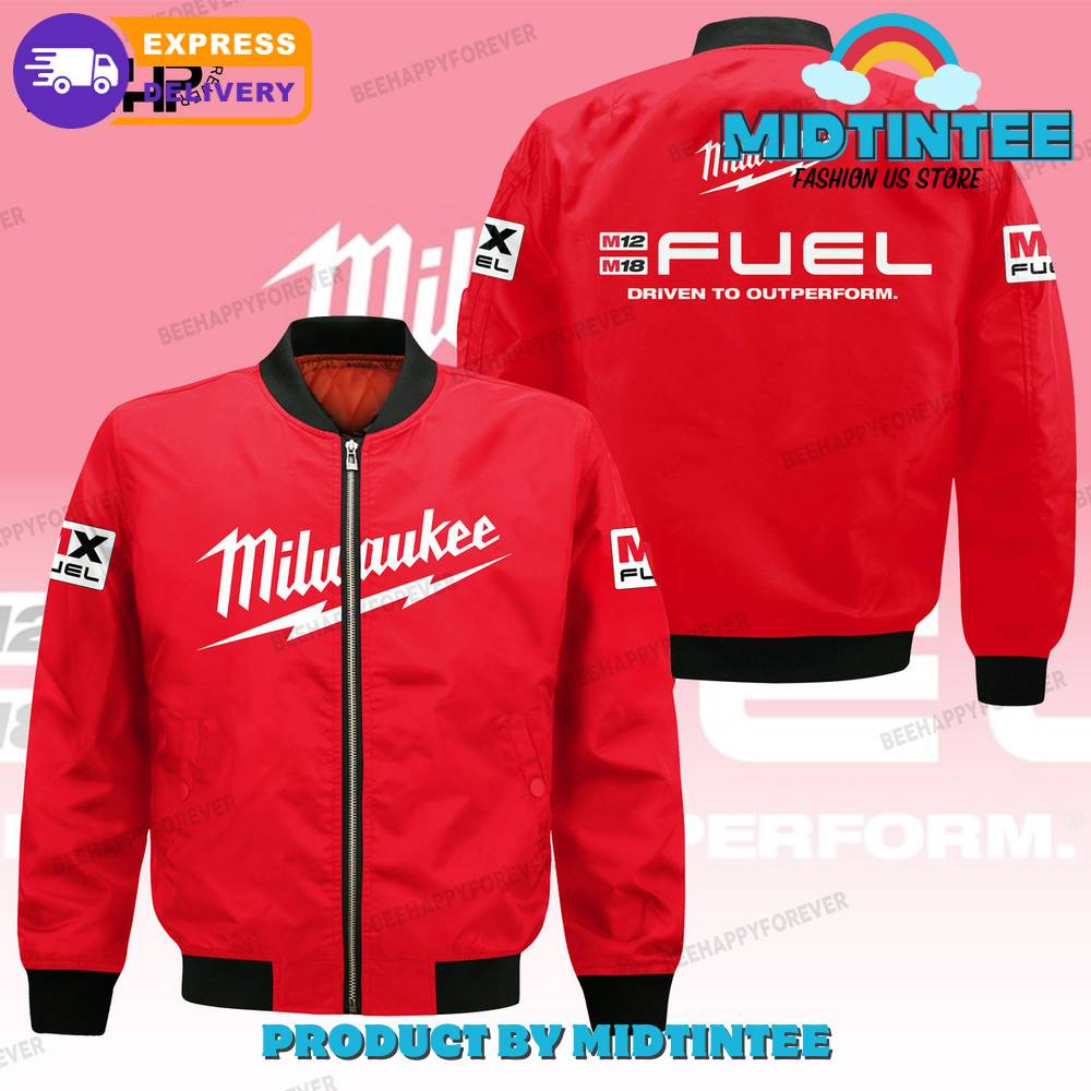 Milwaukee Fuel Driven To Outperform Red Bomber Jacket 30Uf092604 – Utopia Fashion