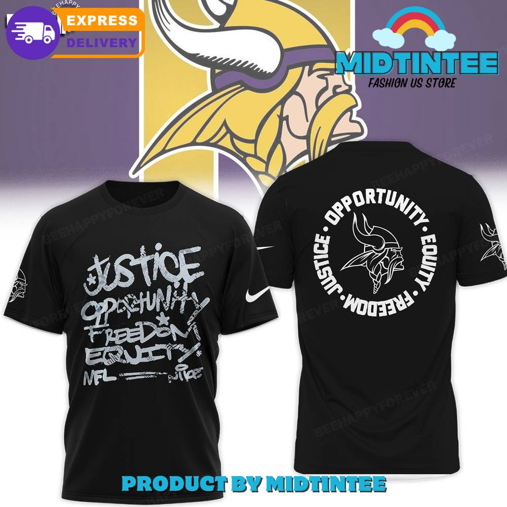 Minnesota Vikings Justice Opportunity Equity Freedom Black Shirt 30Uf095056 – Utopia Fashion