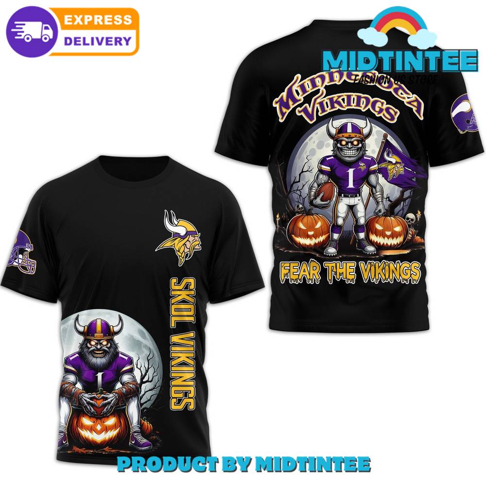 Minnesota Vikings Nfl Fear The Vikings Black Shirt 30Uf095057 – Utopia Fashion