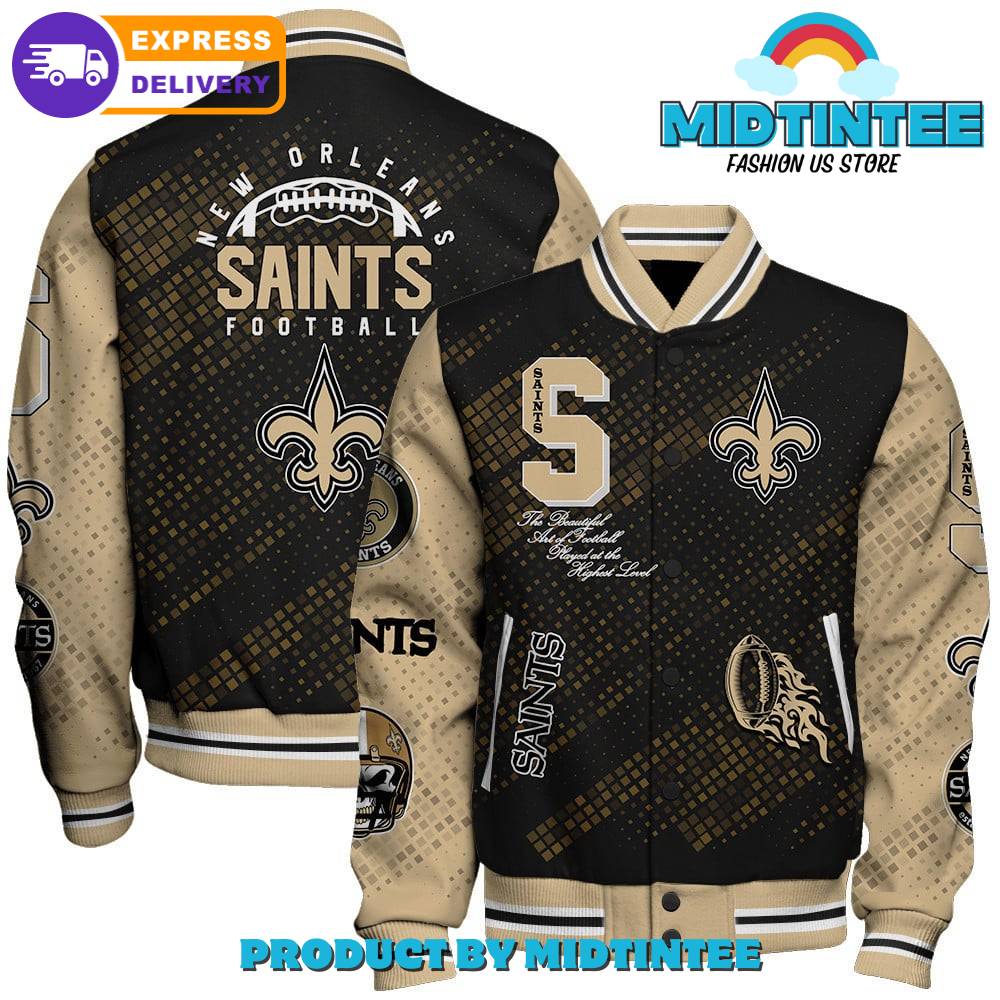 New Orleans Saints Nfl Pattern Baseball Jacket 30Uf092378 – Utopia Fashion