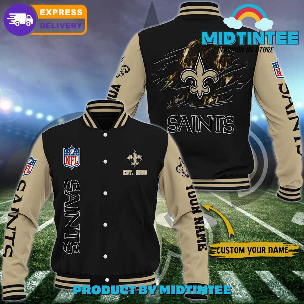 New Orleans Saints Nfl Custom Name Baseball Jacket 30Uf092381 – Utopia Fashion